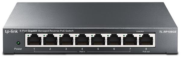 TP-Link • TL-RP108GE • Reverzní Gigabitový PoE switch, 8 portů