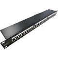 DATAWAY • DW-PP-6-STP-24-BK • Patch panel 19" 24x RJ45, CAT6, STP s vyvazovací lištou