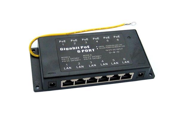 WiFiHW • POE-PAN6-GB • Gigabit shielded 6-port PoE panel