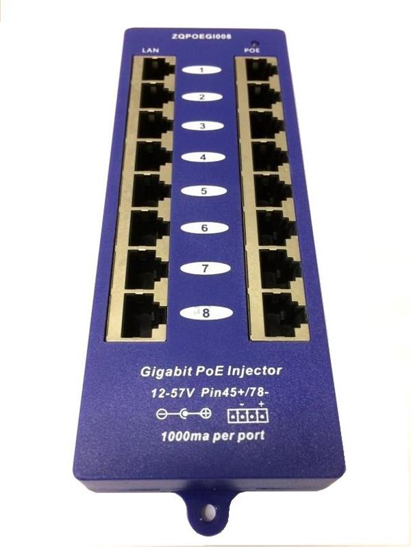 WiFiHW • POE-PAN8-GB • Gigabitový stíněný 8-portový PoE panel