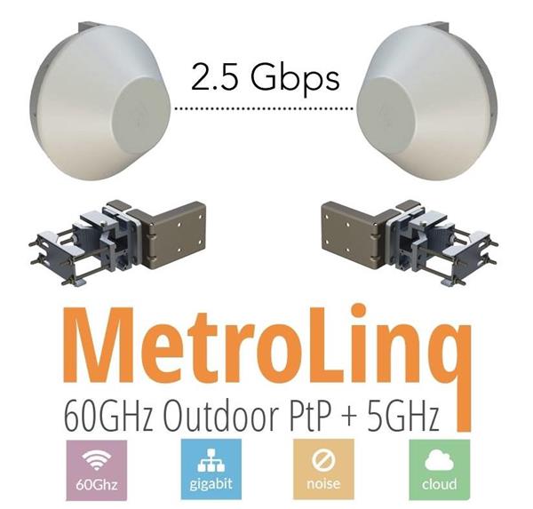 IgniteNet • BR-ML2.5-60-35-EU • 60GHz PtP bridge MetroLinq™ 2.5G 60-35 with Precision holders