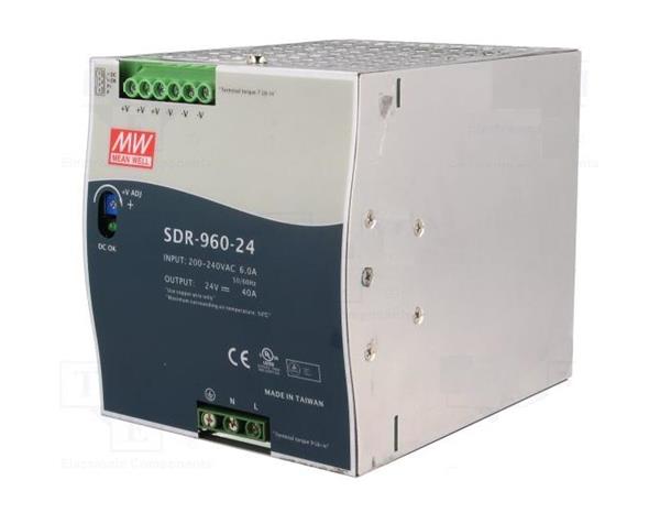 MEANWELL • SDR-960-24 • Průmyslový napájecí spínaný zdroj 24V 960W na DIN