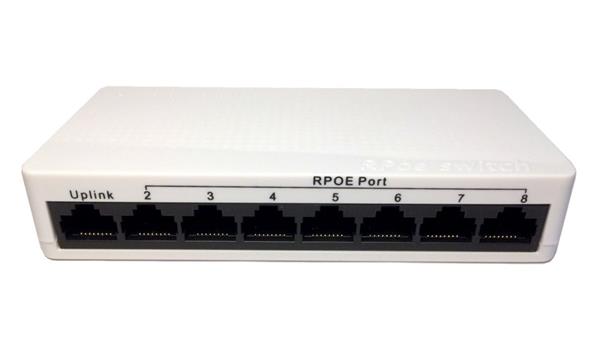 WiFiHW • RPOESW8FS • Reverzní PoE switch 1x GB LAN, 7x 10/100 LAN