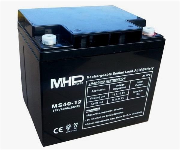 MHPower battery • MS40-12 • MHPower olověný akumulátor AGM 12V/40Ah, Faston F2