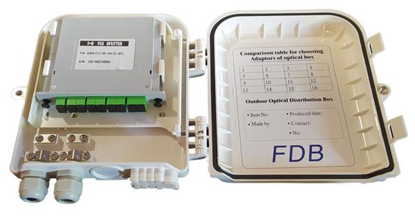 WIFIHW • SJ-ODB-04A-1O • Distribuční box, nástěnný, 8 vláken, osazený