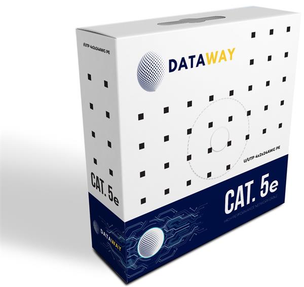 DATAWAY • DW-5-U-PE-100 • UTP venkovní kabel Cat5e, drát, PE, Fca (100m box)