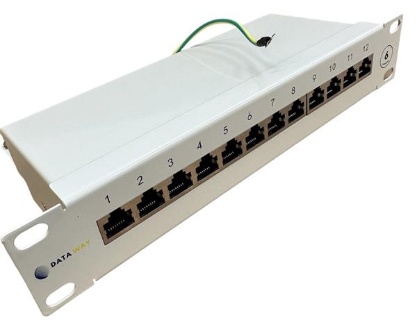 DATAWAY • DW-PP-6-S-12-1-WH • Patch panel 10" 12x RJ45, CAT5E/CAT6, STP