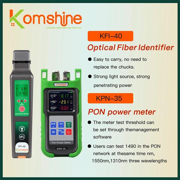 KOMSHINE • KPN35&KFI40V-SET • Sada Power Meteru KPN-35 a Fiber Identifieru KFI-40V